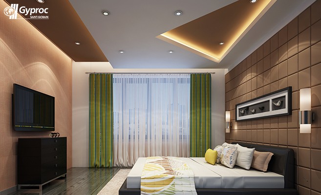 ceiling false bedroom designs gyproc modern bed master fall india pop roof interior gobain saint