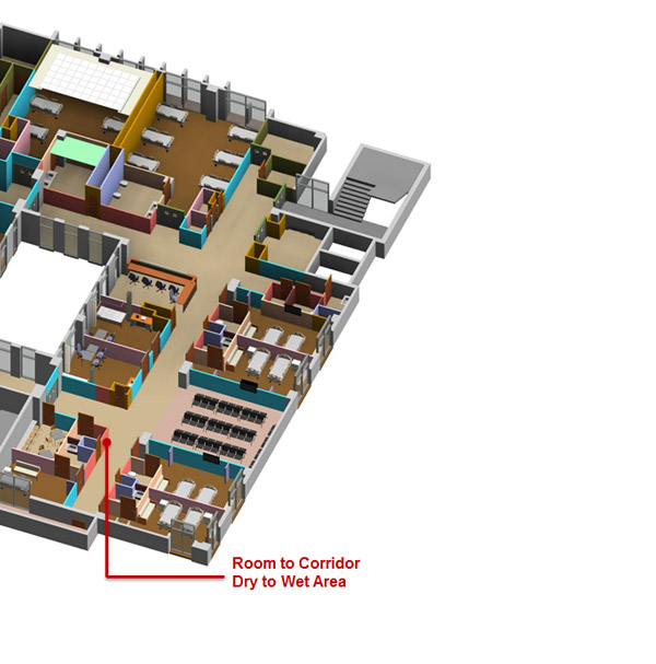 Healthcare POP Room to Corridor