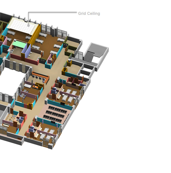 Healthcare Grid Ceiling Design Print