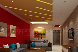 False Ceiling Design for Small Living Room - Gyproc